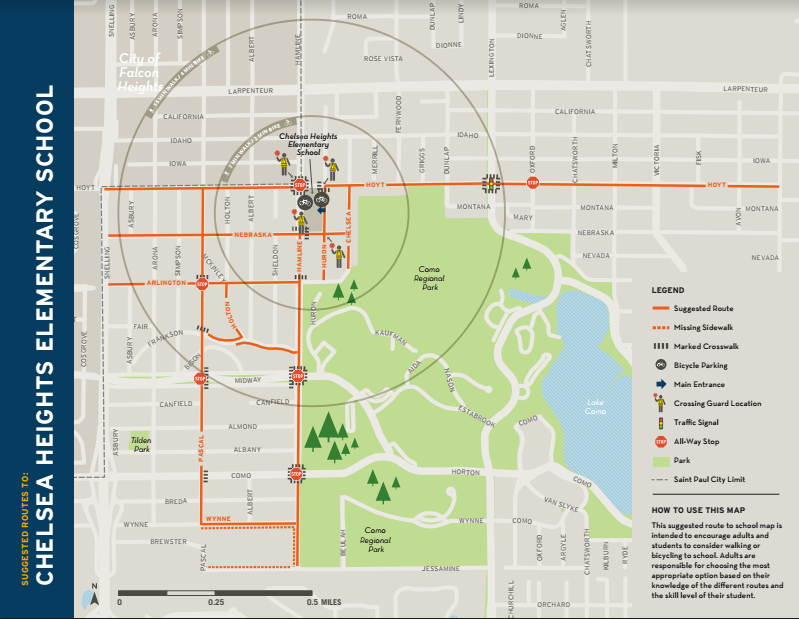 Chelsea Heights Safe Routes to School Map 
